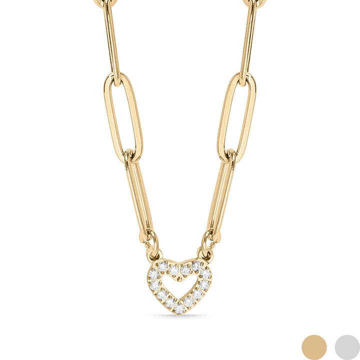 18K Gold PVD Heart Paperclip Necklace - Wild Azalea Boutique