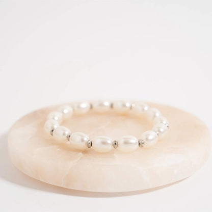 18K Gold PVD Pearl Stretch Bracelet - Wild Azalea Boutique