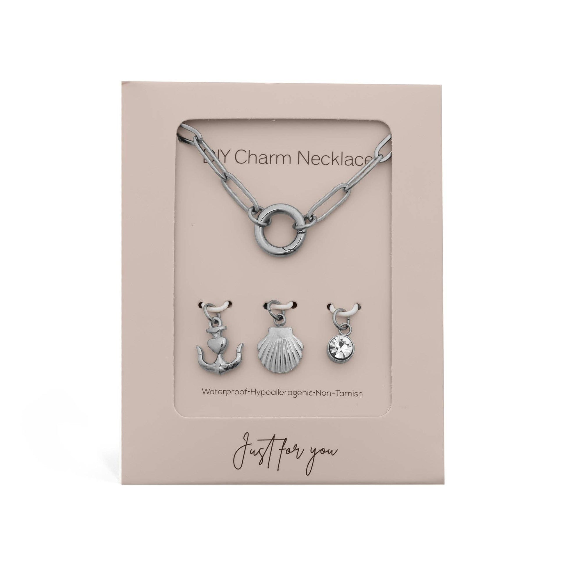 18K Gold Shell Anchor Charm Holder Necklace Gift Set - Wild Azalea Boutique