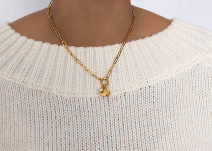 18K Gold Shell Anchor Charm Holder Necklace Gift Set - Wild Azalea Boutique