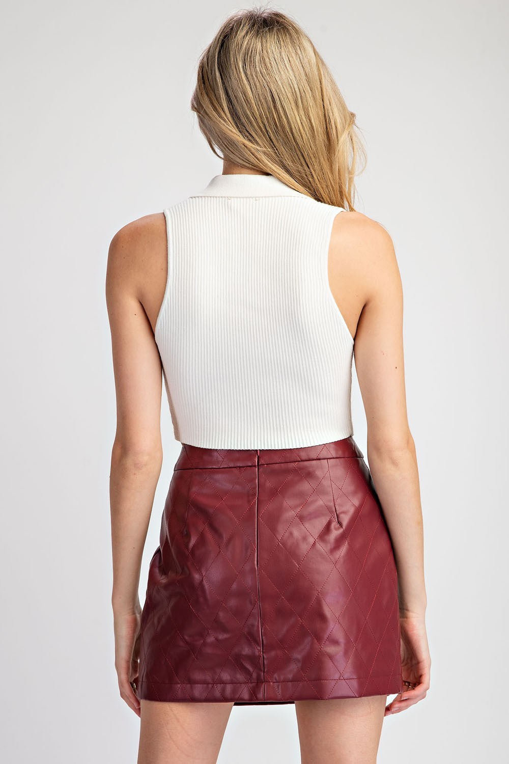 Quilted Pleather Mini Skirt