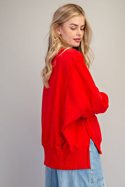 Candy Cane Sequin Dropped Shoulder Sweatshirt