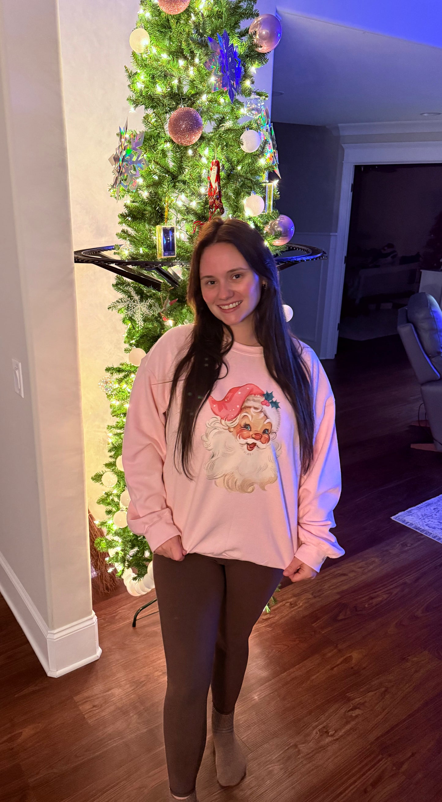Pink Santa Hat Sweatshirt