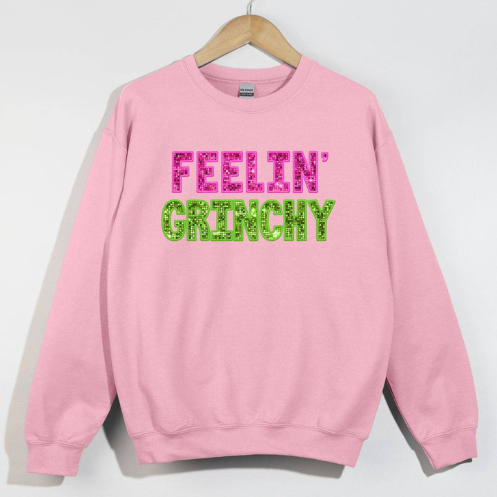 Feelin Grinchy Faux Sequins Sweatshirt, front