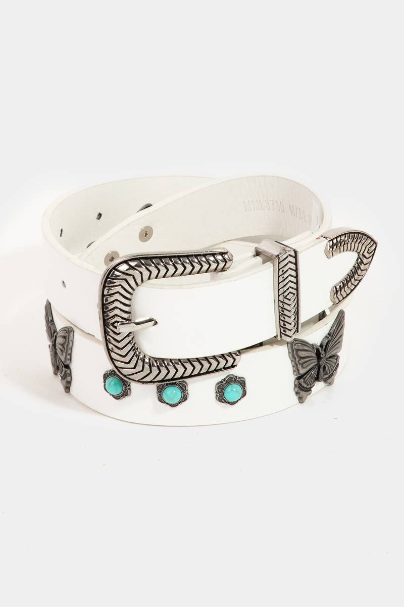 Butterfly Vegan Leather Belt - Wild Azalea Boutique