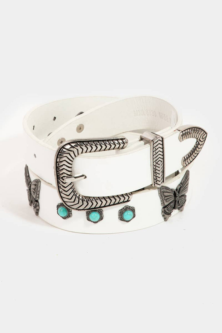 Butterfly Vegan Leather Belt - Wild Azalea Boutique