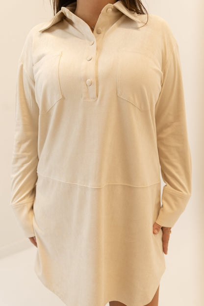 Button - Front Collared Midi Dress - Wild Azalea Boutique