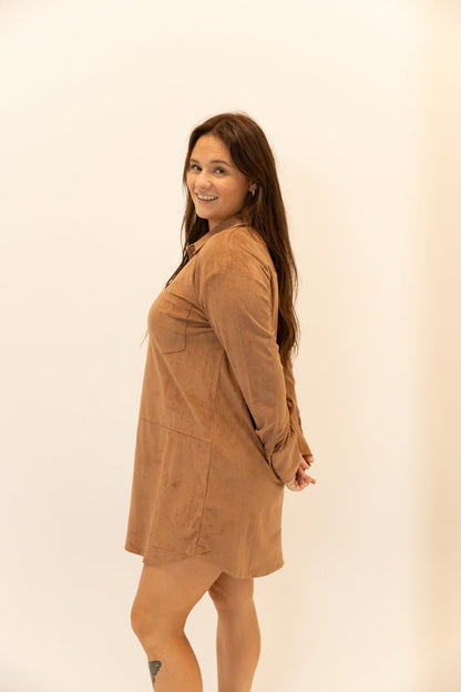 Button - Front Collared Midi Dress - Wild Azalea Boutique