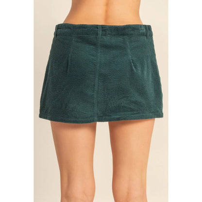 Corduroy Mid Waist Mini Skort - Wild Azalea Boutique