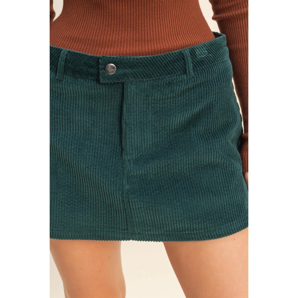 Corduroy Mid Waist Mini Skort - Wild Azalea Boutique