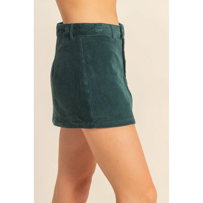 Corduroy Mid Waist Mini Skort - Wild Azalea Boutique