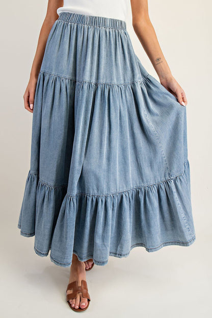 Denim Maxi Skirt - Wild Azalea Boutique