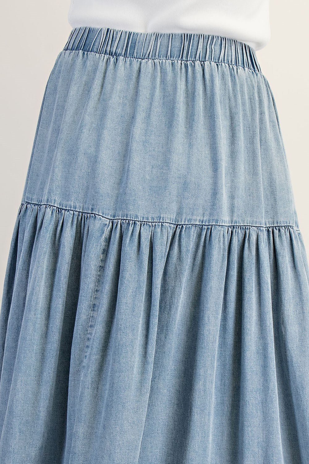 Denim Maxi Skirt - Wild Azalea Boutique