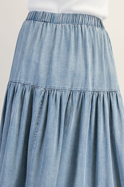Denim Maxi Skirt - Wild Azalea Boutique