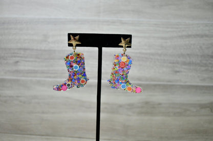 Disco Cowgirl Boot Earrings - Wild Azalea Boutique