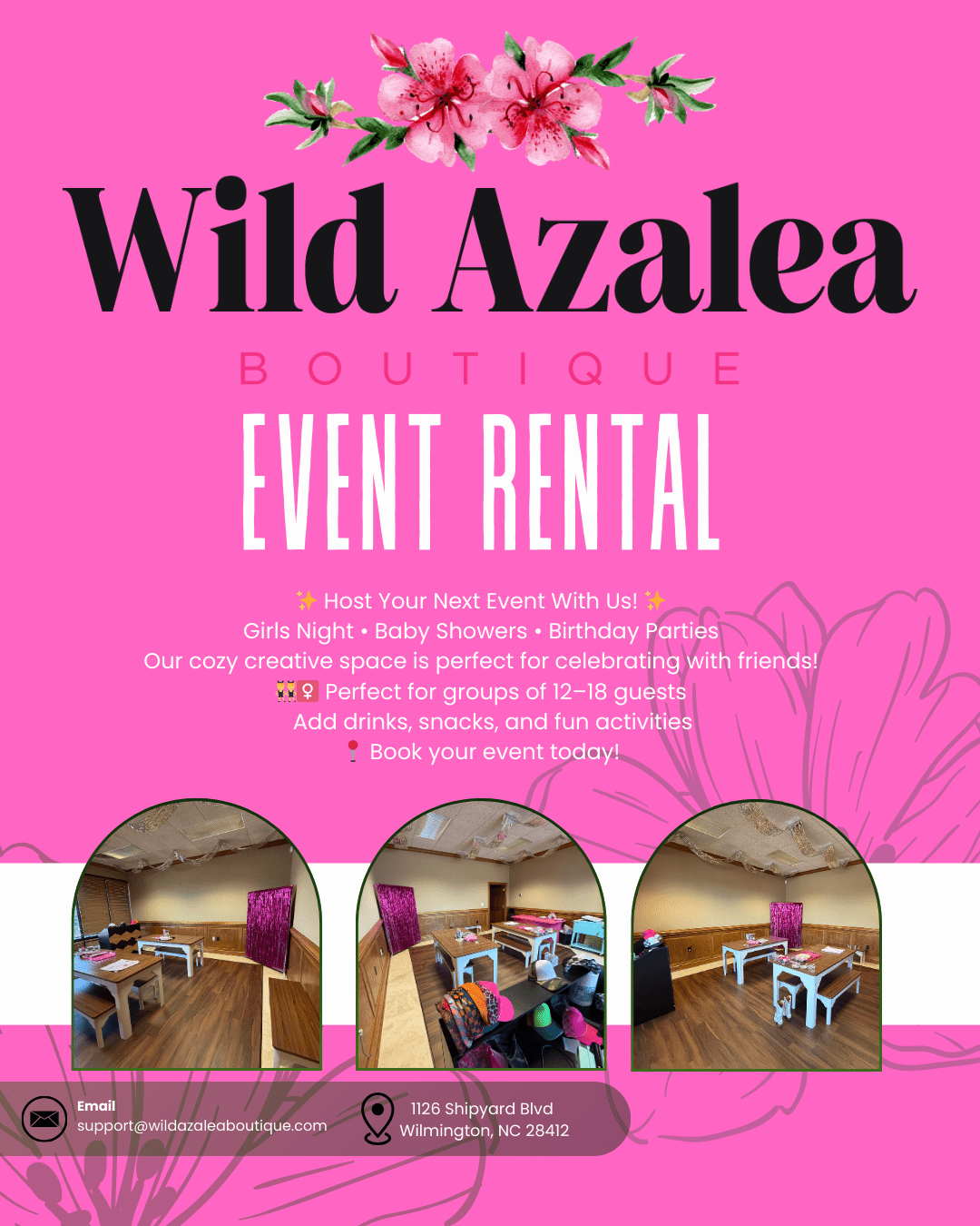 Event Space for Rent - Wild Azalea Boutique