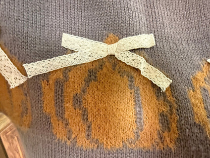 Fall Pumpkin Bow Knit Sweater - Wild Azalea Boutique