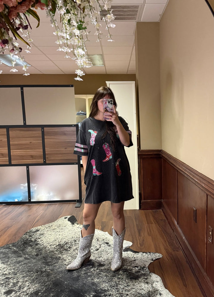 Fantasic Fawn T-shirt Boot Dress - Wild Azalea Boutique
