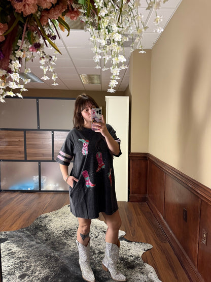 Fantasic Fawn T-shirt Boot Dress - Wild Azalea Boutique