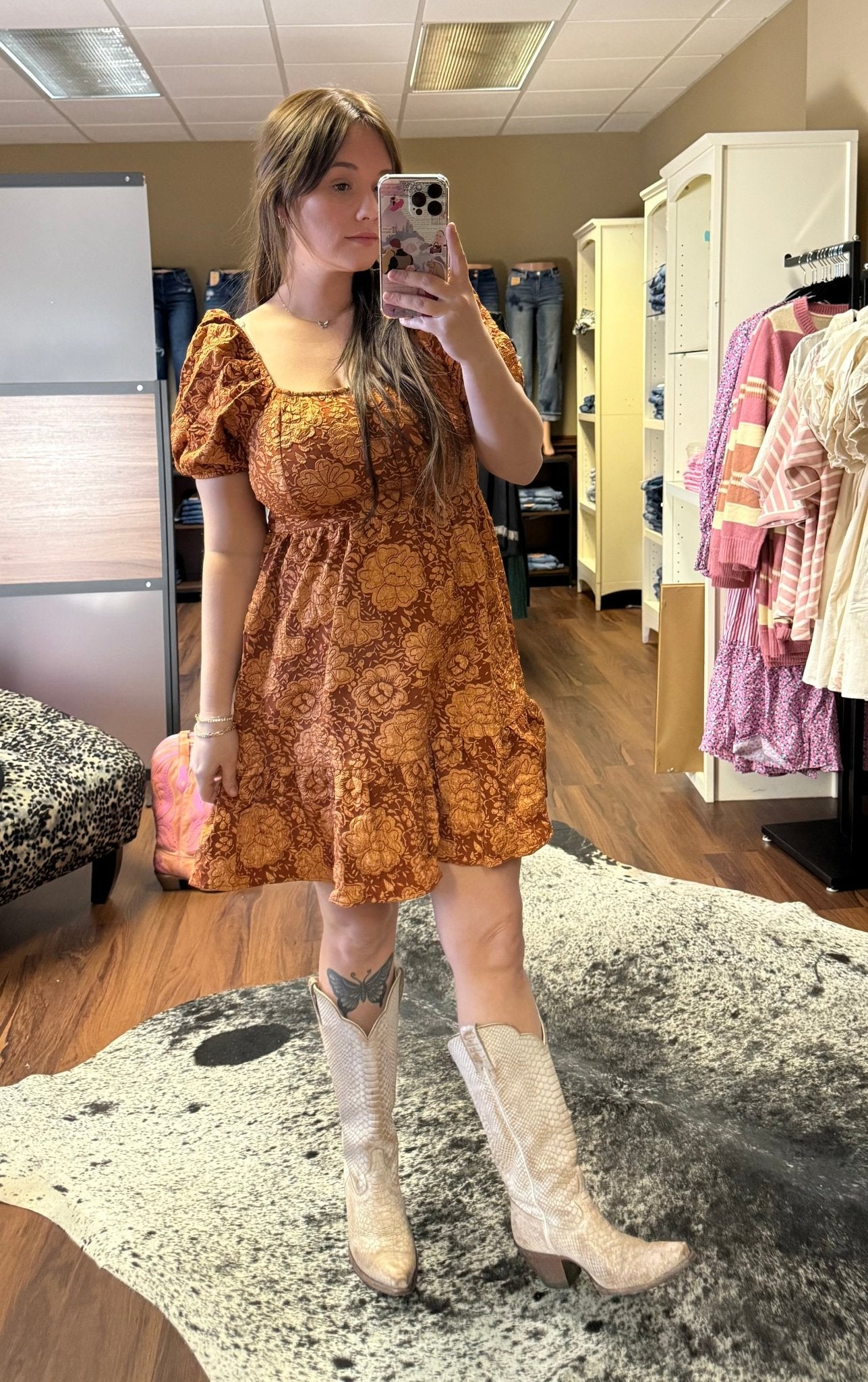 Floral Puff Sleeve Dress - Wild Azalea Boutique