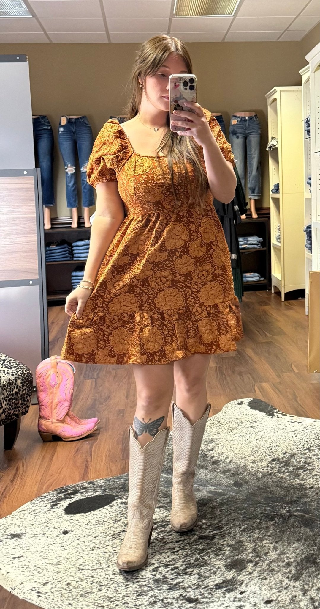 Floral Puff Sleeve Dress - Wild Azalea Boutique