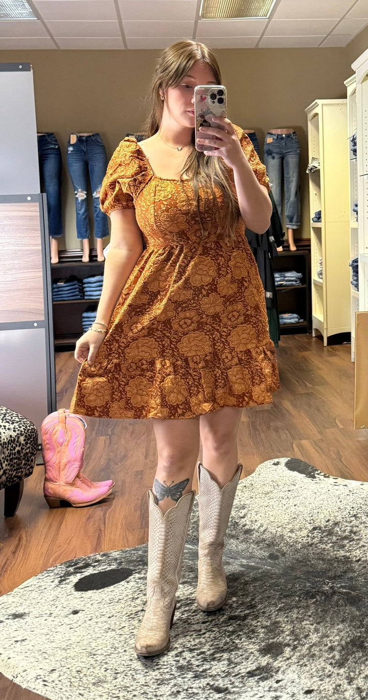 Floral Puff Sleeve Dress - Wild Azalea Boutique