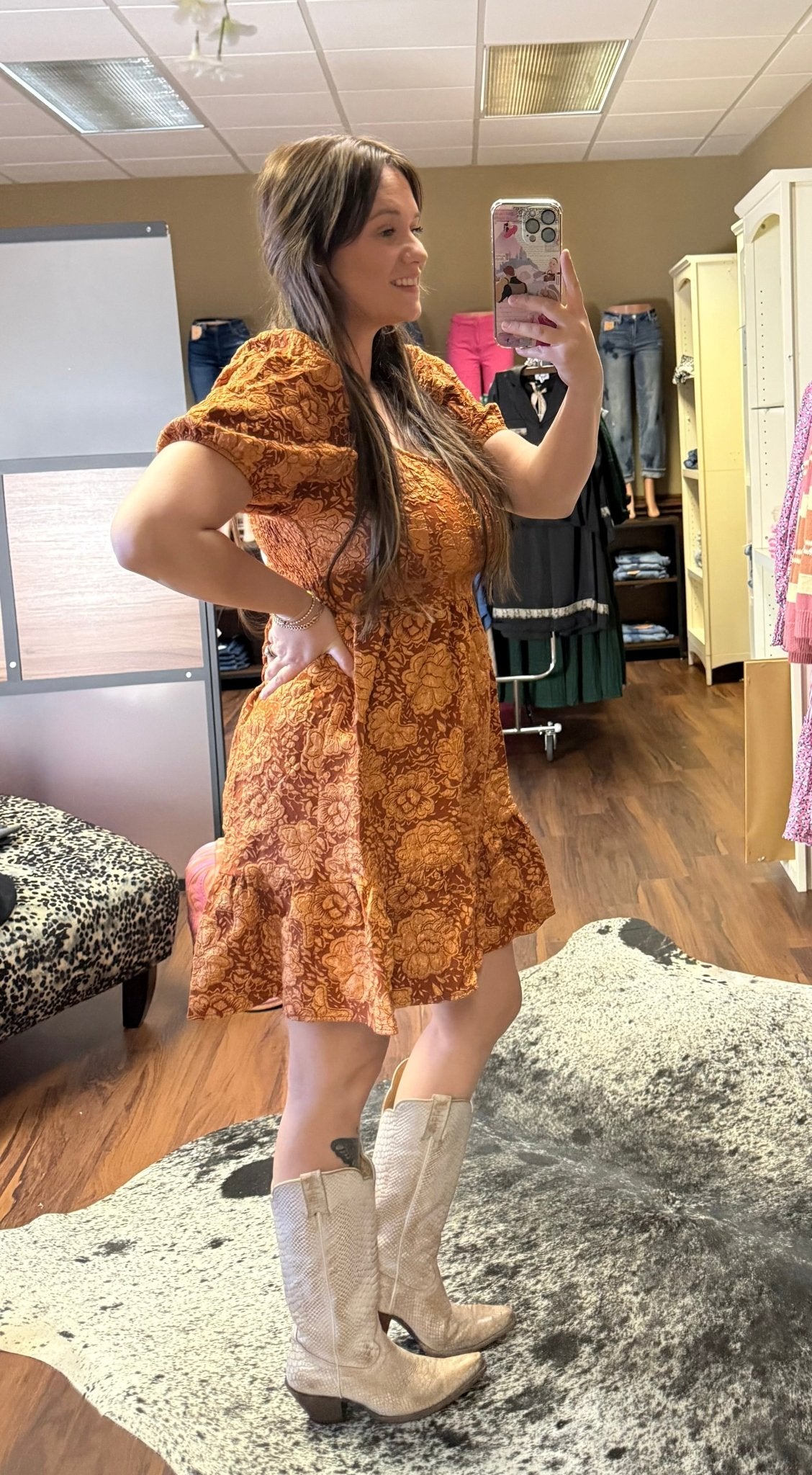 Floral Puff Sleeve Dress - Wild Azalea Boutique