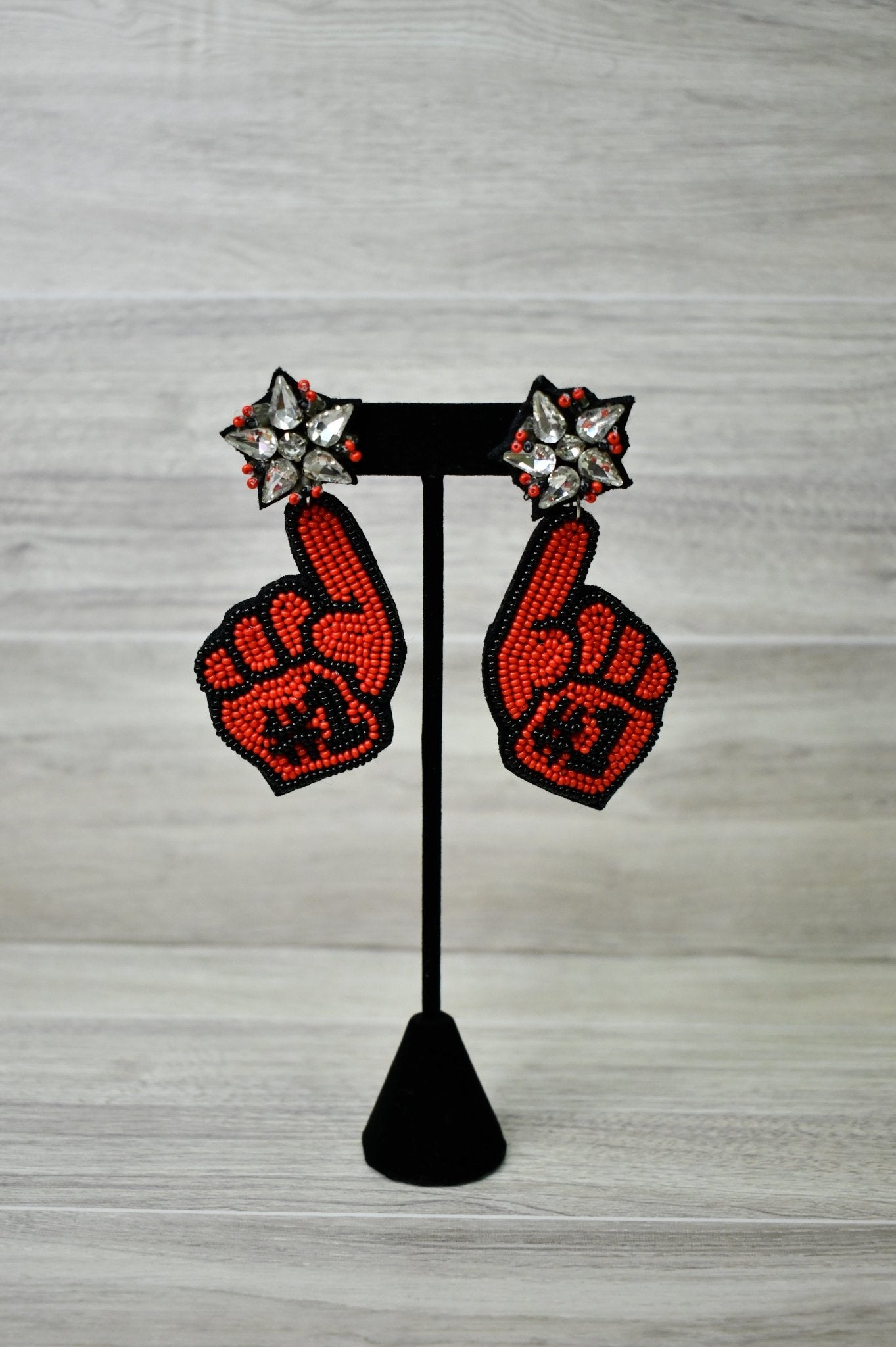 Game Day Number 1 Fan Earrings - Wild Azalea Boutique