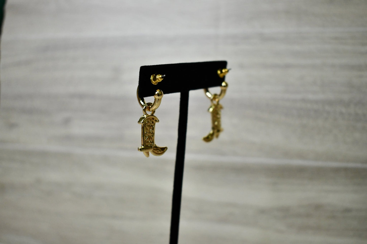 Golden Cowgirl Boot Hoop Earrings - Wild Azalea Boutique