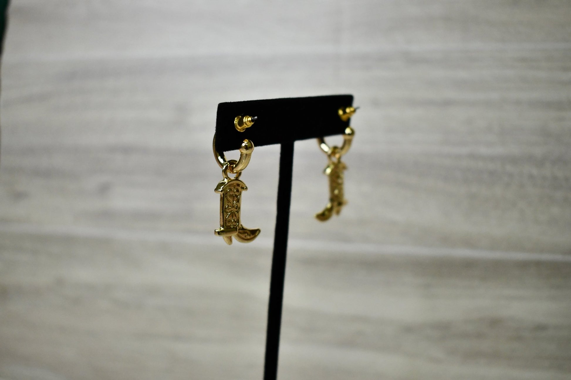 Golden Cowgirl Boot Hoop Earrings - Wild Azalea Boutique