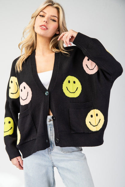 Happy Face Cardigan - Wild Azalea Boutique