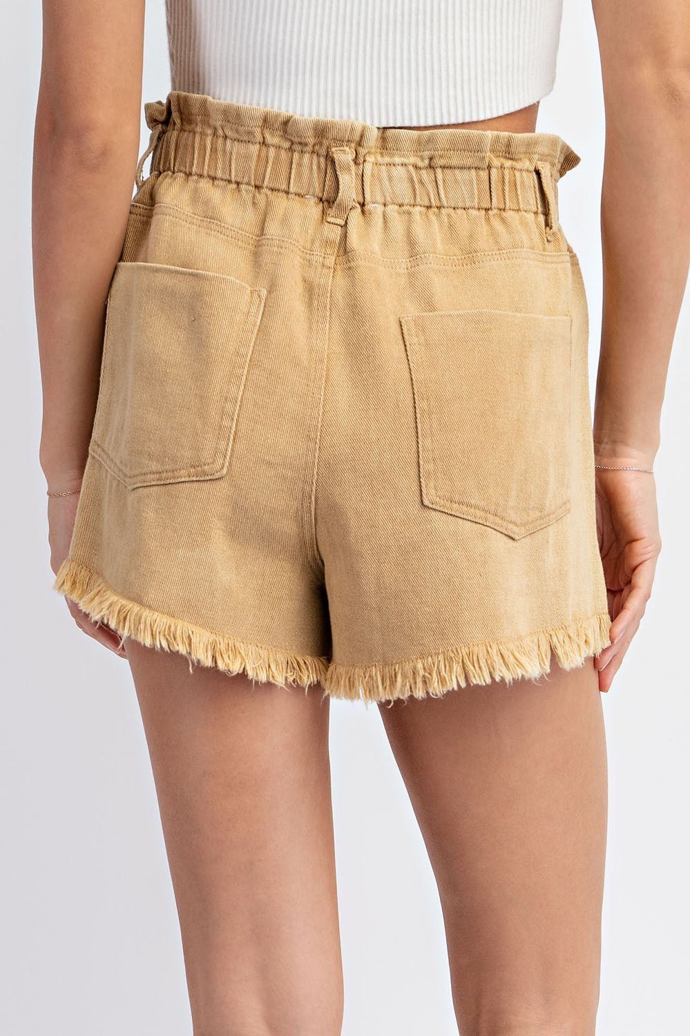High Waisted Cotton Shorts - Wild Azalea Boutique
