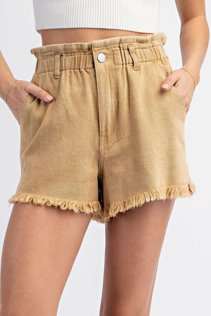 High Waisted Cotton Shorts - Wild Azalea Boutique