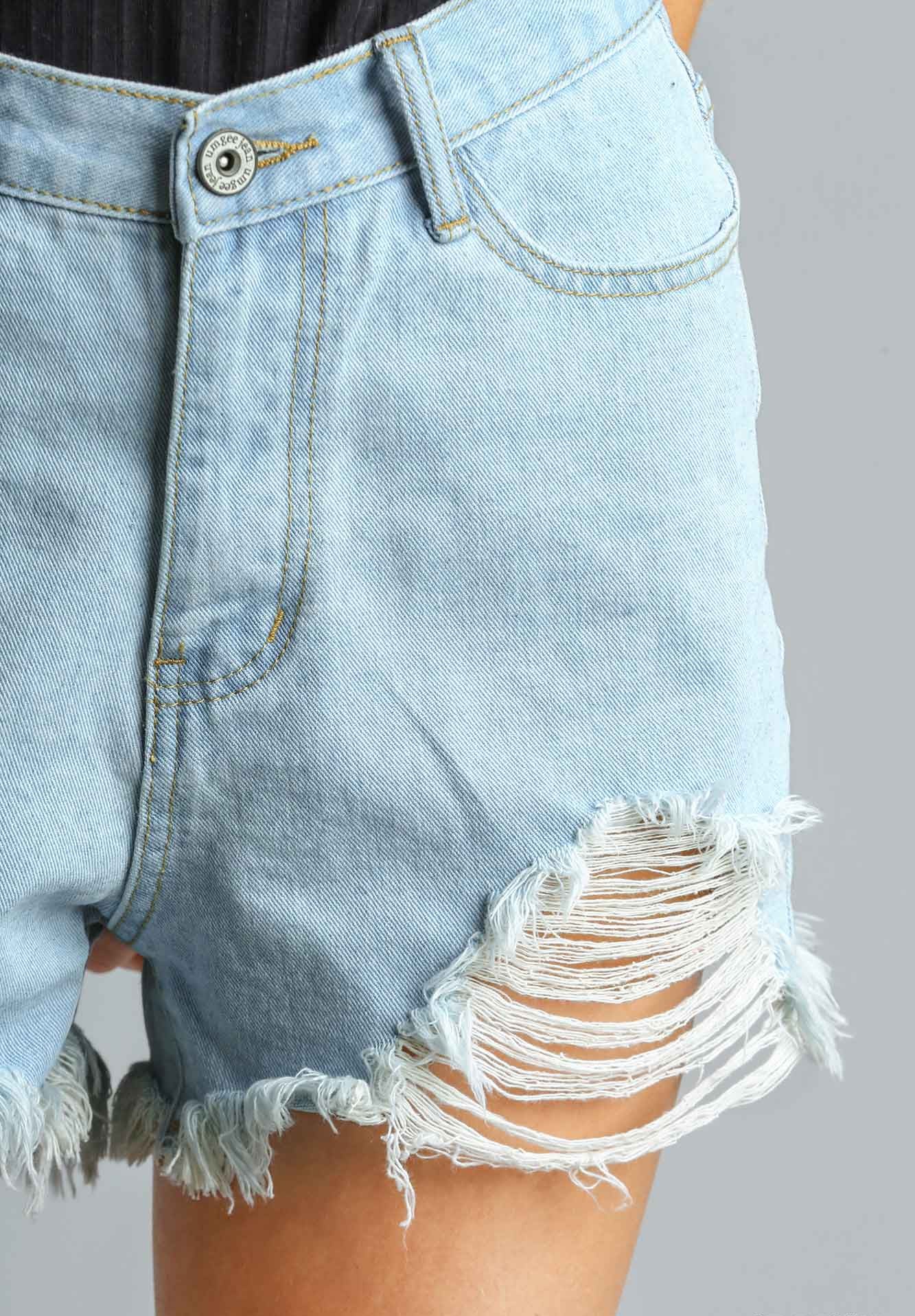 High Waisted Denim Shorts - Wild Azalea Boutique