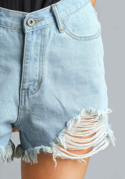 High Waisted Denim Shorts - Wild Azalea Boutique