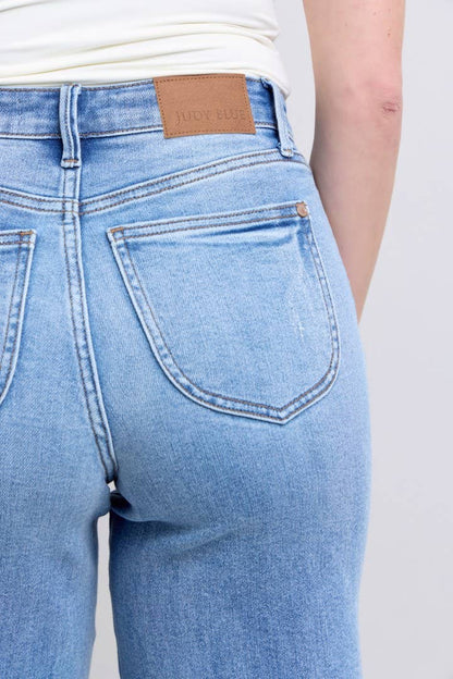 High Waisted Vintage Judy Blue Jeans Wash Retro Wide Leg - Wild Azalea Boutique