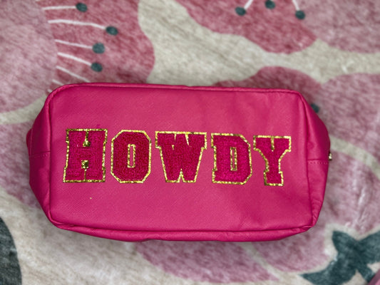 Howdy Hot Pink Make - up Bag - Wild Azalea Boutique