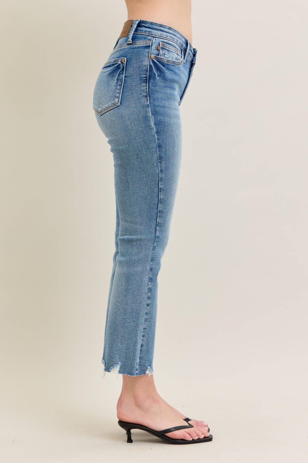 Judy Blue Mr.Vintage Wash Destroy Hem Kick Flare - Wild Azalea Boutique