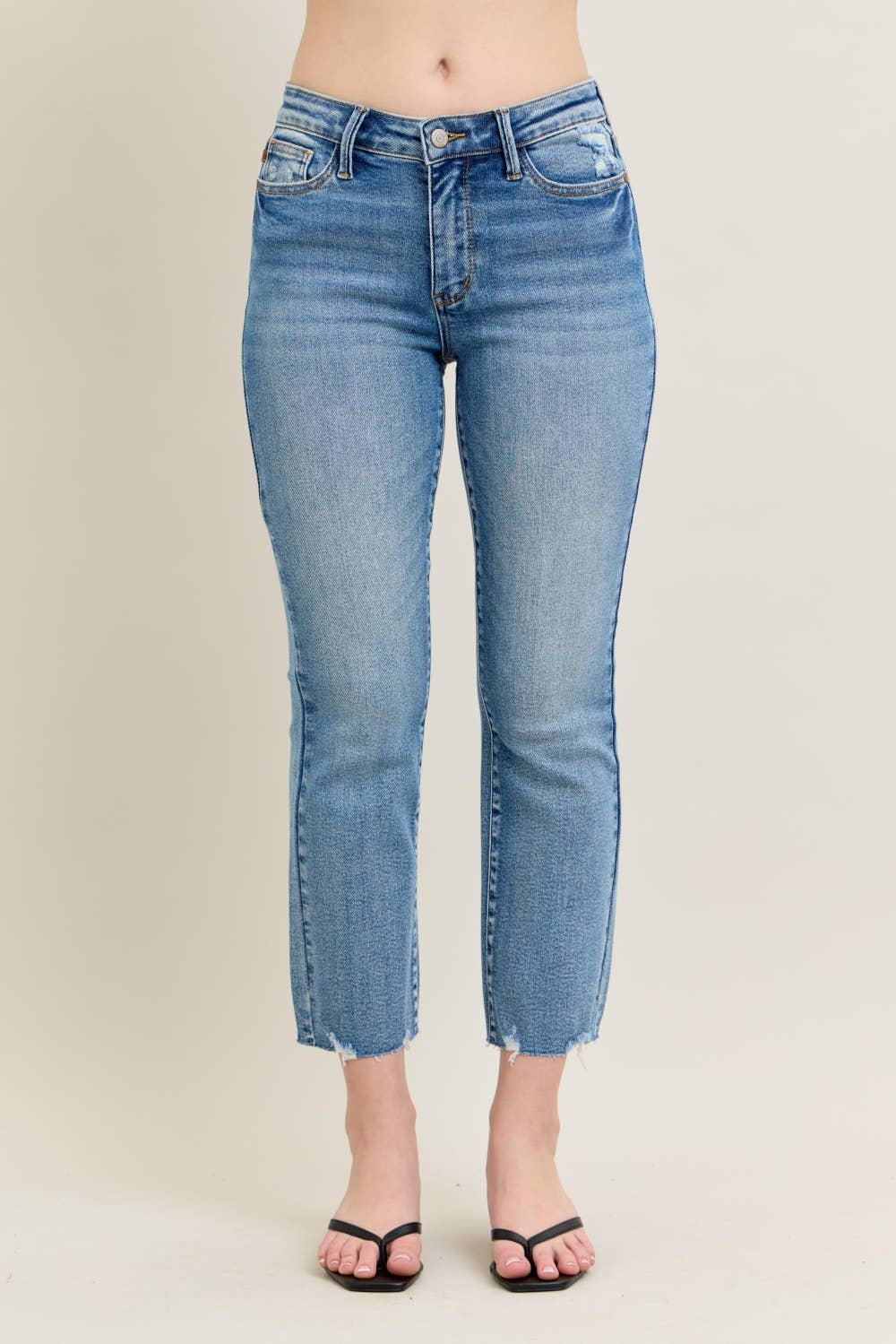 Judy Blue Mr.Vintage Wash Destroy Hem Kick Flare - Wild Azalea Boutique