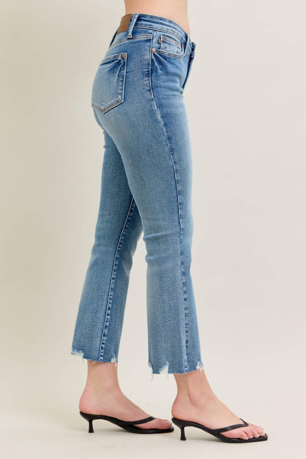 Judy Blue Mr.Vintage Wash Destroy Hem Kick Flare - Wild Azalea Boutique