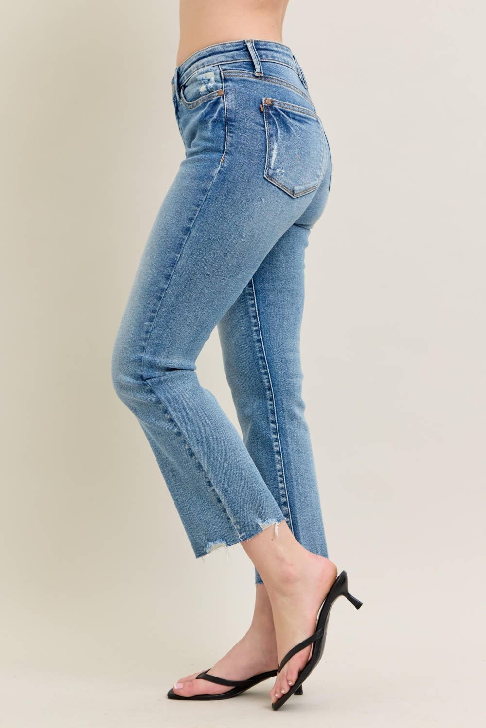 Judy Blue Mr.Vintage Wash Destroy Hem Kick Flare - Wild Azalea Boutique