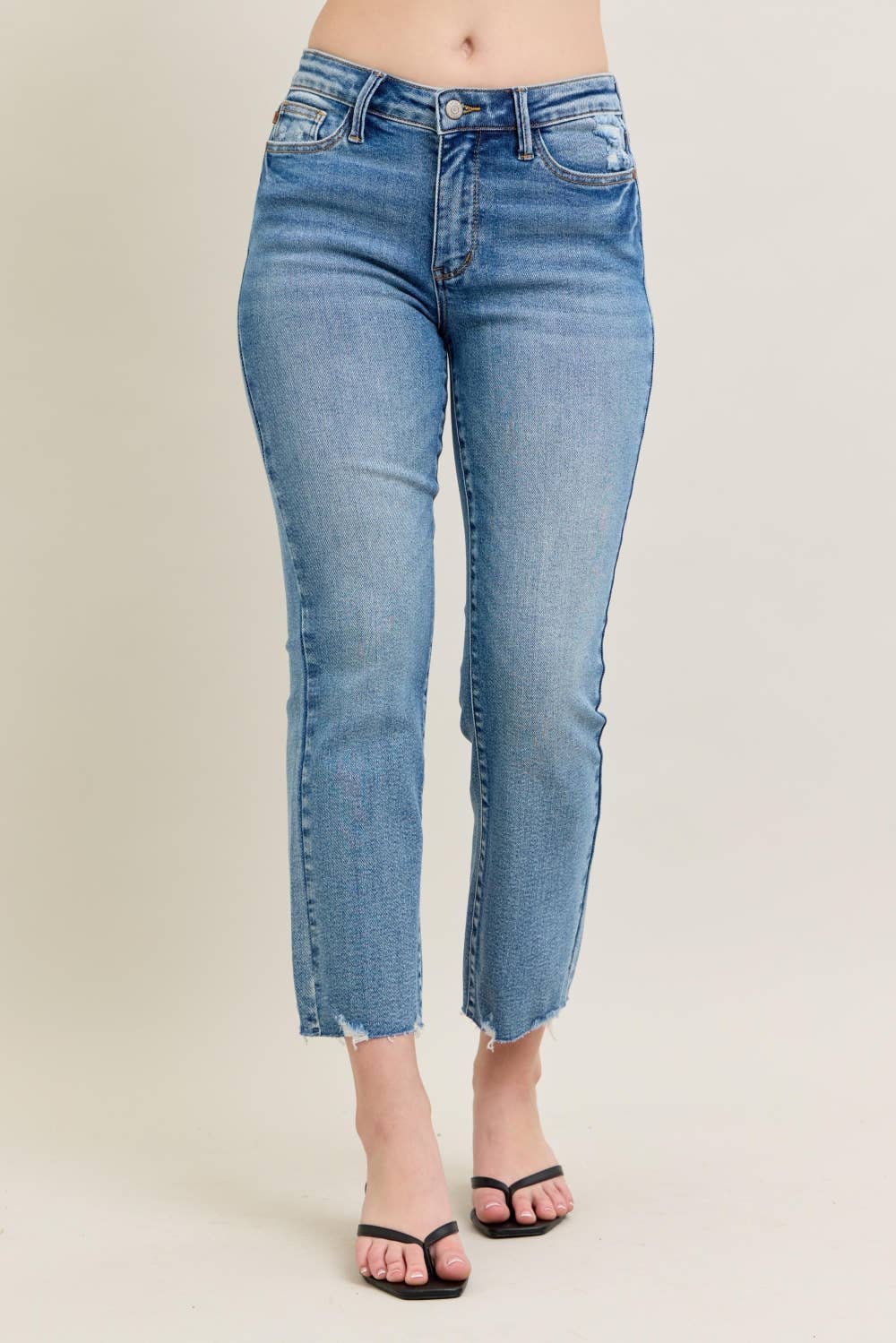 Judy Blue Mr.Vintage Wash Destroy Hem Kick Flare - Wild Azalea Boutique