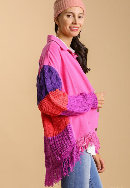 Knitted Colorful Shacket - Wild Azalea Boutique
