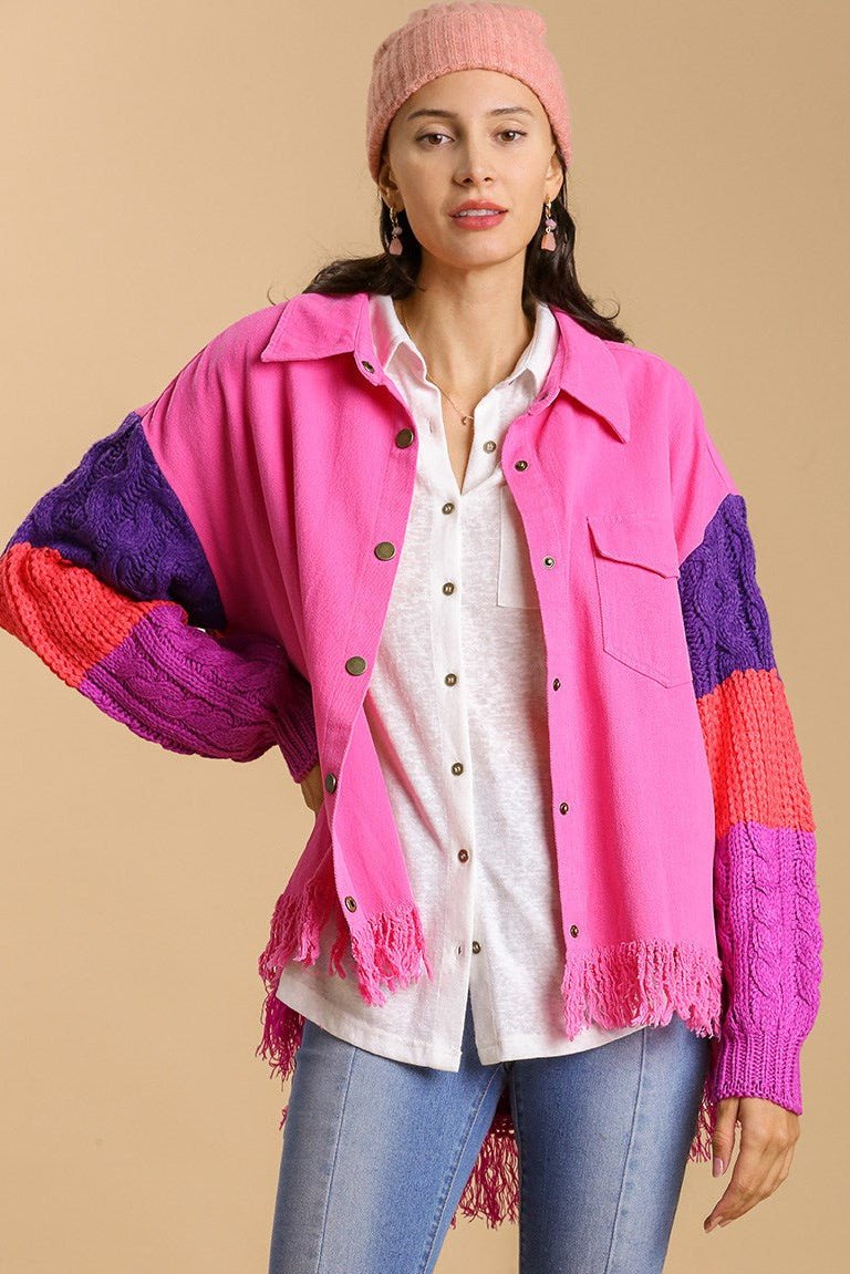 Knitted Colorful Shacket - Wild Azalea Boutique