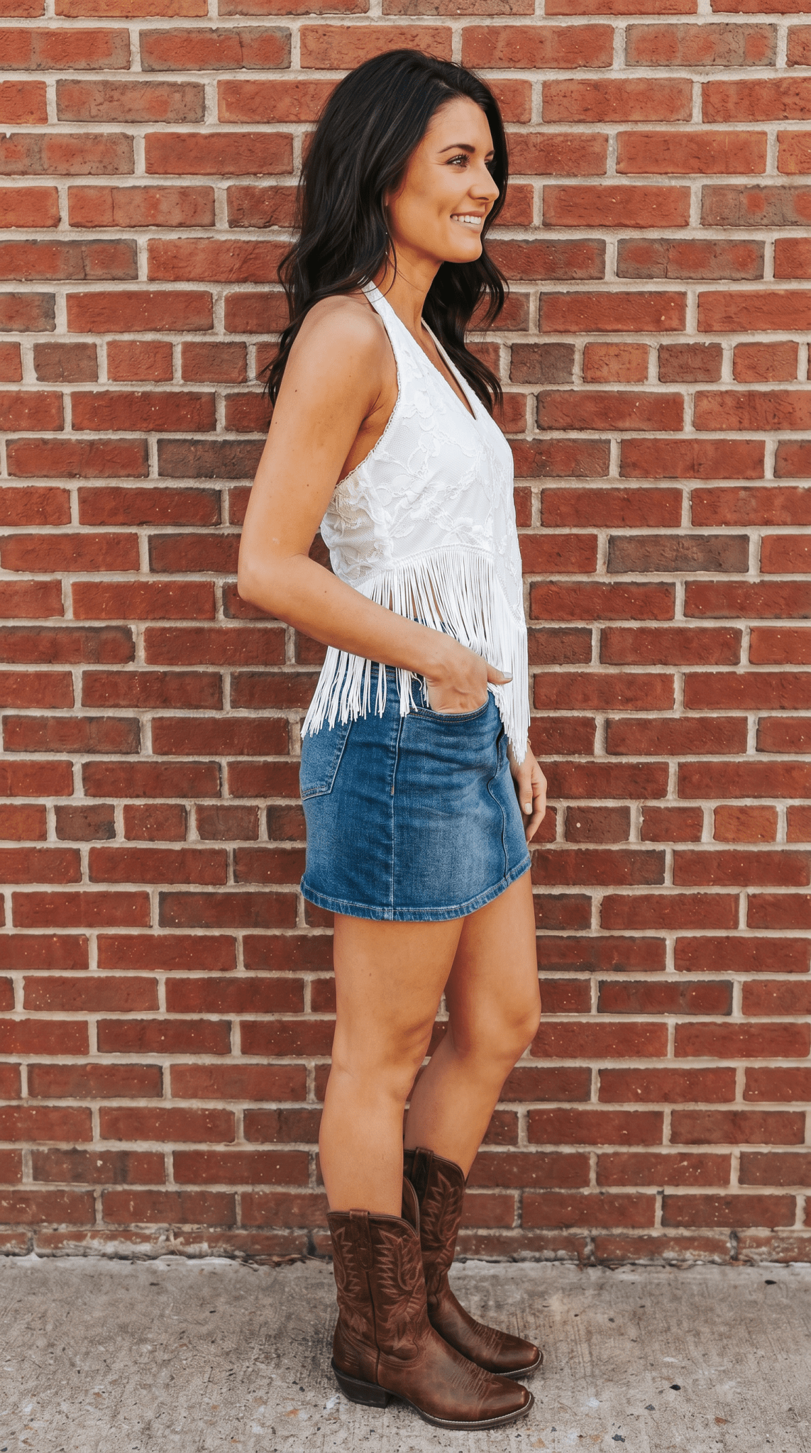 Lace Fringe Hem Halter Top - Wild Azalea Boutique