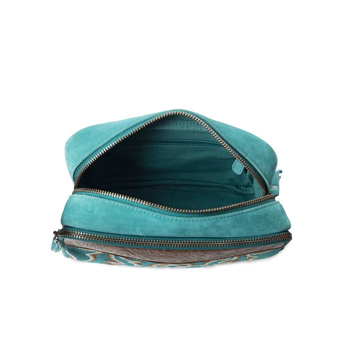 Leather Myra Shoulder Bag Turquoise - Wild Azalea Boutique