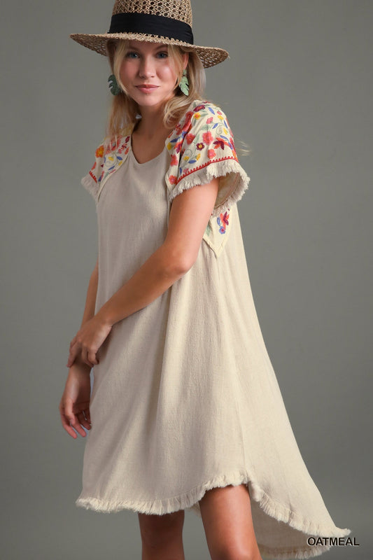 Linen Floral Dress - Wild Azalea Boutique