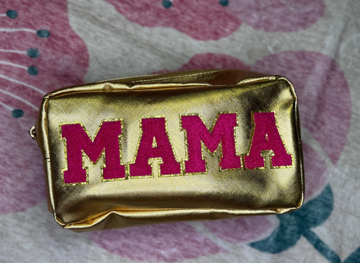 Mama Gold Make - up Bag - Wild Azalea Boutique