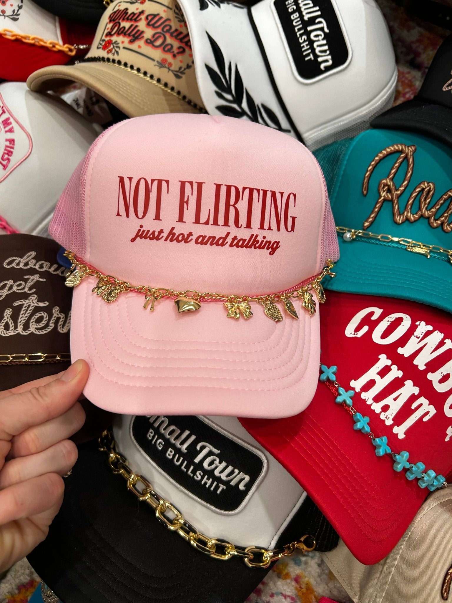 Not Flirting Trucker Hat - Wild Azalea Boutique