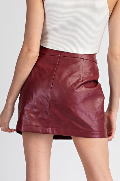 Quilted Pleather Mini Skirt - Wild Azalea Boutique